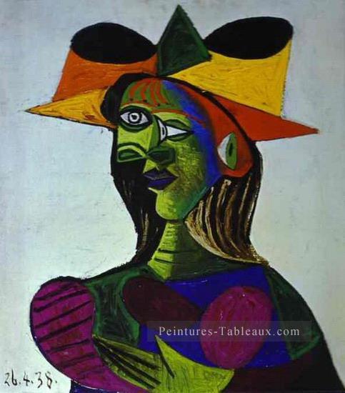 Buste de la femme Dora Maar 3 1938 cubisme Pablo Picasso Peintures à l'huile